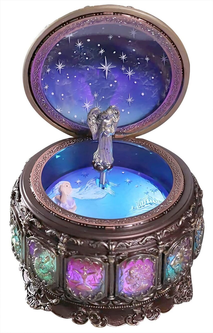 2593 Vintage Music Box Constellation Style Plays Always with Me Tune